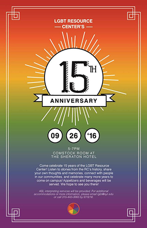 LGBT Resource Center's 15th anniversary